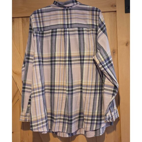 Croft & Barrow Plaid Flannel Shirt Plus Sz 2X Purple Pink Long Sleeve Cotton - Picture 2 of 14